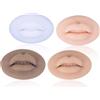 CHSEEO Tattoo Practice Lips, 4 Pezzi Quattro Colori 3D Silicone Finto Labbra Pelle 9 * 6 * 3cm, Forniture per Tatuaggi Microblading Labbra Pratica Cosmetica Pelle per Principianti e Tatuatori Esperti