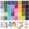 RAZET Kit di Strass per Nail Art da 40.000 Pezzi, 40 Colori, Pietre Glitterate da 3 mm, Pinzette e Matita di Cera, Strass Piatti in Gel per Nail Art, lavori fai da te, Unghie, Tessuti e Diamond Painting