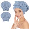 SUNLAND Grandi cuffie in microfibra per asciugare i capelli con nodo a fiocco, ad asciugatura rapida, cuffia da doccia morbida e assorbente, turbante per capelli ricci, spessi e bagnati, 28 x 34 cm