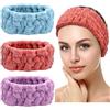 Chuangdi 3 Pezzi Fascia per C Spa per Trucco e Lavaggio Viso Fascia Elastica Donna Spa Yoga Sport Doccia Viso da Avvolgere Ragazze e Donne