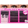Path to Love Ciglia Finte Ciuffetti Kit 784 Pezzi 60D 80D 100D Volume Cluster Lashes,con 2 set Bond & Seal e Pinzetta,Extension Ciglia 10-16 mm Misti,Curvatura D,Vaporoso e Leggero per uso Personale e Domestico