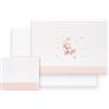Interbaby Set Lenzuola Cotone Culla 50x80 cm Orso Luna Stelle Rosa | Set lenzuola culla e navicella 50x80 in flanella di cotone: lenzuolo con angoli, sopra e federa, inverno, regalo nascita