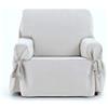 Eysa Levante Copripoltrona 1 posto con lacci, per poltrone di 80 cm-120 cm schienale indicativamente (circa 55 cm - 60 cm di seduta del poltrona), bianco