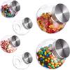 Relaxdays Set 6 Barattoli per Caramelle, Vasi in Vetro da 1,5 L, Contenitori per Biscotti, Dolci, Coperchio Acciaio Inox