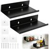 xinyids 2 mensole da parete da 20 cm, colore nero, mensole sospese, librerie da parete, piccole mensole da parete, listello nero, decorazione per la casa, per soggiorno, cucina, camera da letto