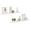 KUTYWEXFM Set di 2 listelli da parete in MDF, 60 x 9 x 3 cm, colore bianco | Presentazione sospesa per foto e decorazioni in soggiorno grazie al design a U con pratica protezione dei bordi contro le