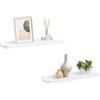 KUTYWEXFM Set di 2 mensole da parete in MDF, 40 x 9 x 3 cm, colore: bianco | Mensole sospese a forma di U per soggiorno o camera da letto, ideale per esporre immagini e decorazioni.