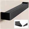 doporro Mensola da Parete 60 cm con Attaccapanni e Ganci Nascosti | Colore Nero Sabbia, Metallo, Ripiano Rimovibile, per Ingresso, Camera, Bagno e Soggiorno