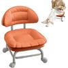 Generic Sgabello basso con schienale - Sedia girevole con ruote silenziose a 360° | Schienale imbottito e design compatto senza braccioli, sgabello basso con seduta imbottita, per officina, casa, garage