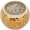 TOPINCN Portacandele Tealight in Vetro a Mosaico Oro