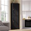 MAMAINI Armadio angolare con 2 ante e ripiani regolabili, credenza per cucina, sala da pranzo, soggiorno, 42 × 42 × 166 cm, nero