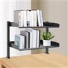 chennnls Organizer da scrivania a 2 ripiani, con morsetto regolabile, per scrivanie da 0 a 45 mm, nero