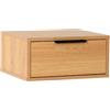 HOMN LIVING Comodino sospeso Auri con 1 cassetto, Rovere, 40 cm (Larghezza) x 35 cm (profondità) 19 cm (Altezza)