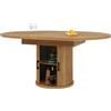 I0I&I0I Tavolo da pranzo allungabile, rotondo, con spazio per 6 persone, piedini regolabili in altezza, design moderno (noce)