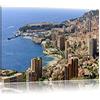 Pixxprint Vista del Monte Carlo Stampa su Tela 60x40 cm Artistica murale