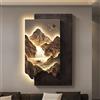 BEBANE Decorazione murale 3D in arenaria con Illuminazione LED | Lampada decorativa verticale sospesa con alimentazione a spina, adatta per soggiorno, camera(D,70*100cm/27.5*39.4in)