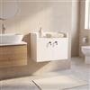 anrekl Armadietto da Bagno Muro Bianco con Serratura | Armadietto Muro Bagno in Legno, 34,5x24x27 cm, 1 pezzo