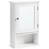 Beliani Mobiletto a specchio da bagno a parete in MDF bianco con vano contenitore