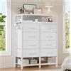 iPormis Cassettiera con 8 cassetti in tessuto, cassettiera con cassetti, cassettiera alta in tessuto, per camera da letto, corridoio e soggiorno, bianco