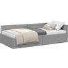 Qnhdfrt Cornice Letto ad Angolo Singolo 90x190 cm Grigio Chiaro | Design a L salvaspazio in tessuto traspirante con rete a doghe per camera da letto, versatile come divano e letto.