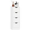 HOMCOM Mobile Bagno Salvaspazio 4 Cassetti 29x29x83 cm Bianco | Armadietto Cassettiera Stretta Alta, Maniglie Intagliate, Stile Nordico