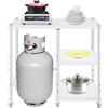 RUETERY Scaffale da cucina in acciaio inox a 3 livelli, regolabile in altezza, portata fino a 40 kg, scaffale da cucina, salvaspazio per microonde, fornelli e accessori da cucina, 80 x 40 x 80 cm