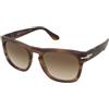 Persol Elio PO3333S 1208/51 | Occhiali da Sole Graduati o Non Graduati | Prova Online | Unisex | Plastica | Quadrati | Marrone, Trasparente | Adrialenti