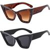 MSJACD 1/2 pezzi Occhiali da sole da donna alla moda a occhi di gatto stile vintage punk montatura spessa occhiali da sole da donna con protezione UV400