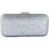 Boutique De FGG Pochette da donna con cristalli argentati, per cerimonie, da sera, per feste di nozze, con strass, mini, Argento, Mini