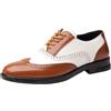 Generisch Scarpe da uomo con lacci, classiche, in stile Derby, Oxford, bicolore, alla moda, con lacci, classiche, in pelle
