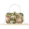 Voeveg Pochette vintage ricamata floreale borsa a tracolla con catena da sera con perle piccola pochette per donne ospiti di nozze