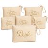 Cormar Set Pochette Bride & Team Bride Rosa, 6 Pezzi | 26 x 17 cm, Cinturino da Polso, Fodera Interna, Chiusura con Zip, Grana Saffiano