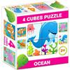 Puzzle di cubi misti, 4 pezzi - Animali marini