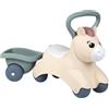 Smoby Little Smoby: Cavalcabile pony con rimorchio e vano giochi sotto il sedile - beige e verde
