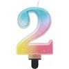Bellezza e fascino: Candela a forma di numero, arcobaleno pastello - 2