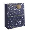 Borsa regalo con scritta Buon compleanno - 11 x 14 cm - blu