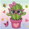 Diamond Dotz: Dotzies - Set per mosaico con diamanti Cactus carino, 23x23 cm