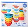 Set da 10 pezzi: gioco da bagno e costruzione torre 2 in 1