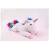 Unicorno di peluche arcobaleno in posizione sdraiata - 40 cm