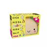 Gattino, pizza, peluche, capretto, formaggio