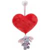 Nici Green: Cuore di peluche con elefantino grigio, 27 cm, con ventosa