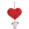 Nici Green: Cuore di peluche con elefantino bianco - 27 cm, con ventosa
