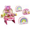 Mini cucina giocattolo in valigetta arcobaleno - portatile
