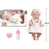 Cute Babies: Bambola in abito bianco con accessori - 28 cm