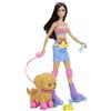 Barbie: Set Pattinaggio con Cane - Bambola Mora