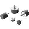 Kora Piedino per macchina per mobili, elemento in gomma e metallo, con filettatura unilaterale, diverse dimensioni tipo D (M8 x 23, 40 x 25)