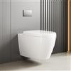 Garvee WC sospeso senza bordo largo, in ceramica bianca, design moderno, sedile UF con chiusura morbida e sgancio rapido, compatto ed efficiente, colore WC europeo senza bordo
