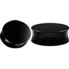 Mesnt 2 Pezzi Kit Dilatatori Tunnel Orecchie in Acrilico Forma Rotonda Nera Piercing a Tunnel Estensore Dilatatori Lobo Double Flared Flesh Piercing