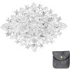 QUARKZMAN Spilla Vintage In Cristallo E Strass Per Donne 2.6 Pollici Bianco | Spilla A Lapide A Forma Di Fiore In Lega Di Strass, Per Sciarpe Abiti Cappello Completi Matrimonio