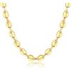 Mesnt Catena Donna Oro, 8.5mm Set di Braccialetti con Collana a Catena con Chicco di caffè Grosso in Acciaio Inossidabile Catena per DonnaOro 19.5/39cm